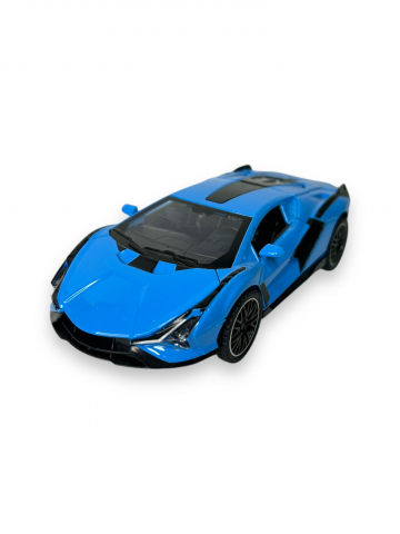 Macheta Lamborghini SIAN, Metal, Sunete de Motor si Lumini, Functii de Deschidere Usi si Pull-Back, Albastru, 15 cm [3]