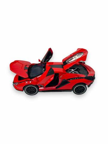 Macheta Lamborghini SIAN, Metal, Sunete de Motor si Lumini, Functii de Deschidere Usi si Pull-Back, Rosu, 15 cm [7]