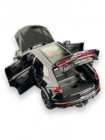 Macheta Lamborghini Urus, Fum pe Baza de Apa, din Metal, cu Lumini si Sunete realistice de Motor si Alarma, cu Functie Pull-Back, cu Functie de Deschidere a Usilor - Negru [10]
