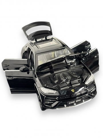 Macheta Lamborghini Urus, Fum pe Baza de Apa, din Metal, cu Lumini si Sunete realistice de Motor si Alarma, cu Functie Pull-Back, cu Functie de Deschidere a Usilor - Negru [11]