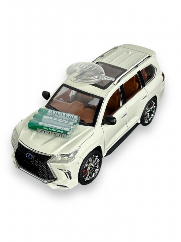 Macheta Lexus LX570, Fum pe Baza de Apa, din Metal, cu Lumini si Sunete realistice de Motor si Alarma, cu Functie Pull-Back, cu Functie de Deschidere a Usilor - Alb [4]