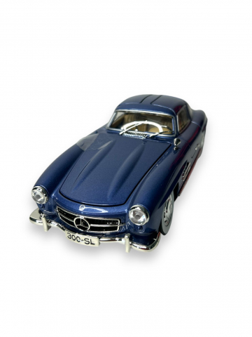 Macheta Mercedes-Benz 300 SL, Fum pe Baza de Apa, Sunete de Motor si Lumini, Functii de Deschidere Usi si Pull-Back, Albastru, 1:24 [0]