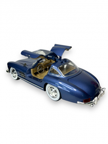 Macheta Mercedes-Benz 300 SL, Fum pe Baza de Apa, Sunete de Motor si Lumini, Functii de Deschidere Usi si Pull-Back, Albastru, 1:24 [3]