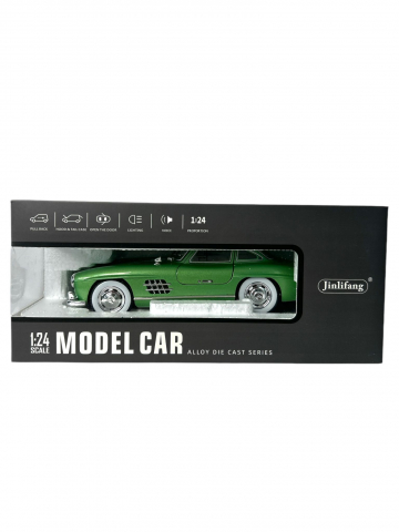 Macheta Mercedes-Benz 300 SL, Fum pe Baza de Apa, Sunete de Motor si Lumini, Functii de Deschidere Usi si Pull-Back, Verde, 1:24 [5]