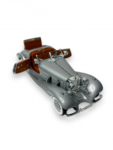 Macheta Mercedes-Benz 500 K Specialroadster 1936, Fum pe Baza de Apa, Sunete de Motor si Lumini, Functii de Deschidere Usi si Pull-Back, Gri Metalic, 1:24 [3]