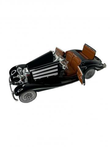 Macheta Mercedes-Benz 500 K  Specialroadster 1936, Fum pe Baza de Apa, Sunete de Motor si Lumini, Functii de Deschidere Usi si Pull-Back, Negru, 1:24 [1]