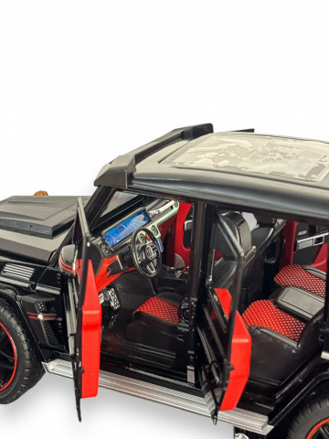 Macheta Mercedes G-Class Brabus, Fum pe Baza de Apa, din Metal, cu Lumini si Sunete realistice de Motor si Alarma, cu Functie Pull-Back, cu Functie de Deschidere a Usilor si de Viraj - Negru [13]