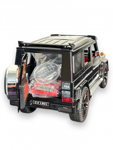 Macheta Mercedes G-Class Brabus, Fum pe Baza de Apa, din Metal, cu Lumini si Sunete realistice de Motor si Alarma, cu Functie Pull-Back, cu Functie de Deschidere a Usilor si de Viraj - Negru [3]