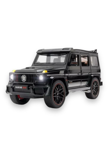 Macheta Mercedes G-Class Brabus, Fum pe Baza de Apa, din Metal, cu Lumini si Sunete realistice de Motor si Alarma, cu Functie Pull-Back, cu Functie de Deschidere a Usilor si de Viraj - Negru [10]
