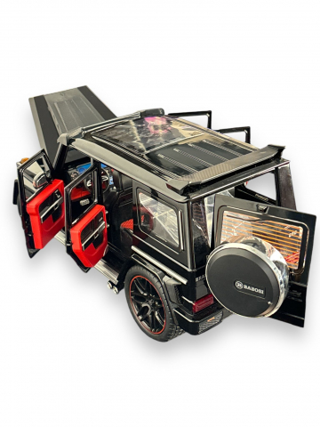 Macheta Mercedes G-Class Brabus, Fum pe Baza de Apa, din Metal, cu Lumini si Sunete realistice de Motor si Alarma, cu Functie Pull-Back, cu Functie de Deschidere a Usilor si de Viraj - Negru [1]
