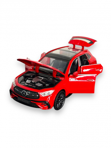 Toate Produsele - Macheta Mercedes GLC 400, din Metal, cu Faruri si Stopuri care Lumineaza, Sunete realistice de Motor si Alarma, cu Functie Pull-Back, cu Functie de Deschidere a Usilor - Rosu