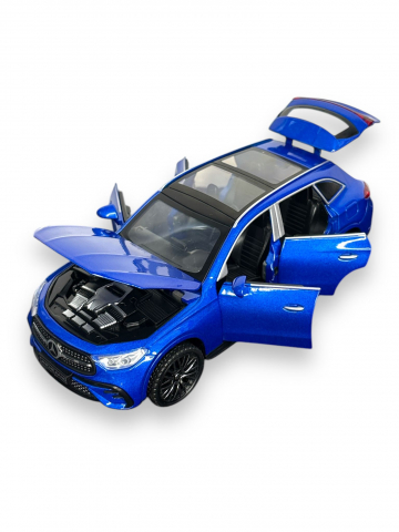 Macheta Mercedes GLC 400, din Metal, cu Faruri si Stopuri care Lumineaza, Sunete realistice de Motor si Alarma, cu Functie Pull-Back, cu Functie de Deschidere a Usilor - Albastru [16]