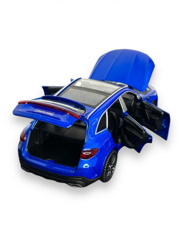 Macheta Mercedes GLC 400, din Metal, cu Faruri si Stopuri care Lumineaza, Sunete realistice de Motor si Alarma, cu Functie Pull-Back, cu Functie de Deschidere a Usilor - Albastru [14]