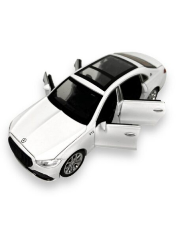 Macheta Mercedes-Maybach, Metal, Sunete de Motor si Lumini, Functii de Deschidere Usi si Pull-Back,15 cm, Alb [1]