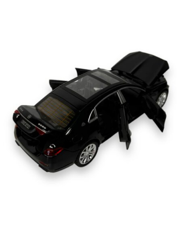 Macheta Mercedes-Maybach, Metal, Sunete de Motor si Lumini, Functii de Deschidere Usi si Pull-Back,15 cm, Negru [3]