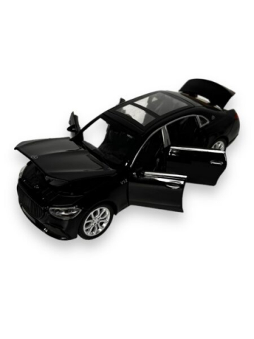 Macheta Mercedes-Maybach, Metal, Sunete de Motor si Lumini, Functii de Deschidere Usi si Pull-Back,15 cm, Negru [1]