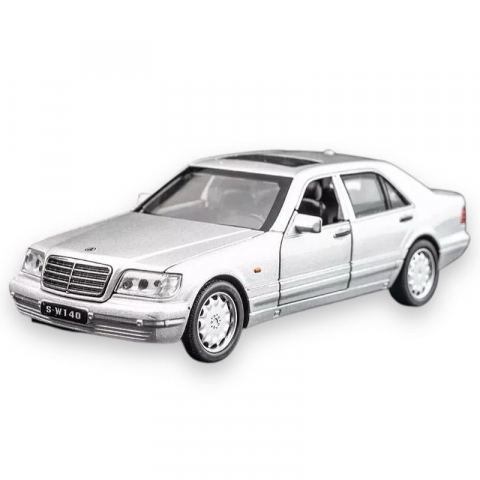 Toate Produsele - Macheta Mercedes S600 w140, din Metal, cu Lumini si Sunete realistice de Motor si Alarma, cu Functie Pull-Back, cu Functie de Deschidere a Usilor - Gri