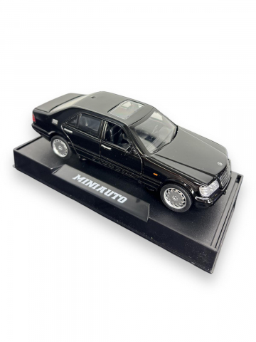 Macheta Mercedes S600 w140, din Metal, cu Lumini si Sunete realistice de Motor si Alarma, cu Functie Pull-Back, cu Functie de Deschidere a Usilor - Negru [1]