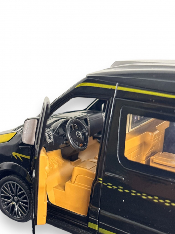 Macheta Mercedes Sprinter, din Metal, cu Lumini si Sunete realistice de Motor si Alarma, cu Functie Pull-Back, cu Functie de Deschidere a Usilor - Negru [6]