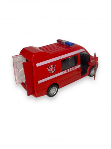 Macheta Mercedes Sprinter, Masina de Pompieri, Metal, Rosu, 15 cm [2]