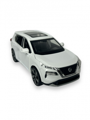 Macheta Nissan X Trail, Metal, Sunete de Motor si Lumini, Functii de Deschidere Usi si Pull-Back, 15 cm - Alb [0]