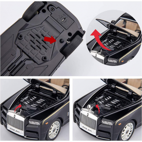 Macheta Rolls Royce Phantom, Metal, Sunete de Motor si Lumini, Functii de Deschidere Usi si Pull-Back, 15 cm - Rosu [4]