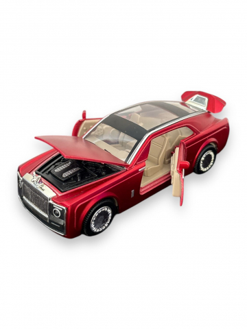 Macheta Rolls Royce Phantom, Metal, Sunete de Motor si Lumini, Functii de Deschidere Usi si Pull-Back, 15 cm - Rosu [2]