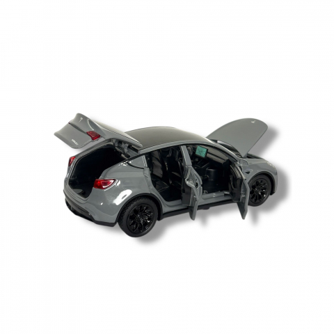Macheta Tesla Model 3, din Metal - Functie Pull Back, Usi Deschise, Capota si Portbagaj Functionale, Sunete Realiste, Lumini, 15 cm [5]