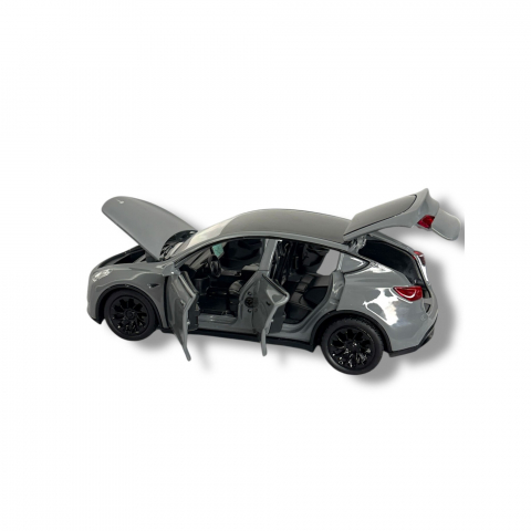 Macheta Tesla Model 3, din Metal - Functie Pull Back, Usi Deschise, Capota si Portbagaj Functionale, Sunete Realiste, Lumini, 15 cm [3]