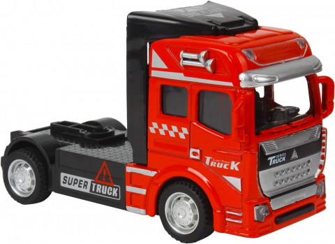 Toate Produsele - Macheta Tir ”Truck King”, Metal, 12 cm - Rosu