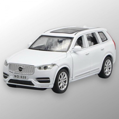 Macheta Volvo XC90, din Metal, cu Lumini si Sunete realistice de Motor si Alarma, cu Functie Pull-Back, cu Functie de Deschidere a Usilor - Alb [9]
