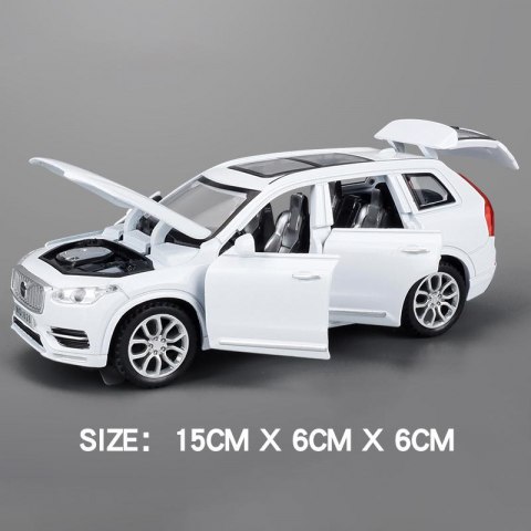 Macheta Volvo XC90, din Metal, cu Lumini si Sunete realistice de Motor si Alarma, cu Functie Pull-Back, cu Functie de Deschidere a Usilor - Alb [8]