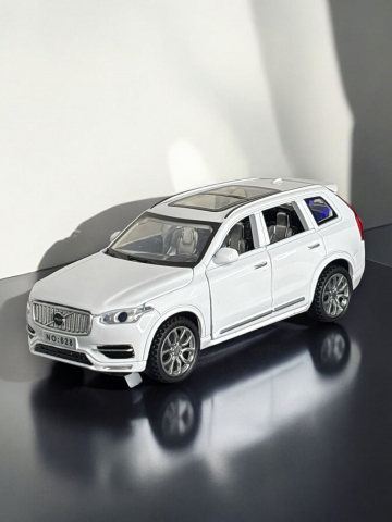 Macheta Volvo XC90, din Metal, cu Lumini si Sunete realistice de Motor si Alarma, cu Functie Pull-Back, cu Functie de Deschidere a Usilor - Alb [7]