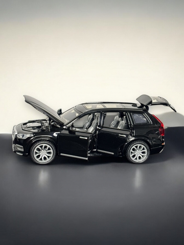 Macheta Volvo XC90, din Metal, cu Lumini si Sunete realistice de Motor si Alarma, cu Functie Pull-Back, cu Functie de Deschidere a Usilor - Negru [12]