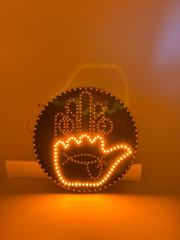 Mana Lumină LED cu Emoji și Gesturi pentru Lunetă – Control Wireless cu Telecomandă, 14,5 cm, 12 Funcții Animate, cu Benzi Adezive pentru Montaj incluse [8]