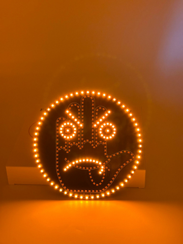 Mana Lumină LED cu Emoji și Gesturi pentru Lunetă – Control Wireless cu Telecomandă, 14,5 cm, 12 Funcții Animate, cu Benzi Adezive pentru Montaj incluse [11]