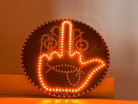 Mana Lumină LED cu Emoji și Gesturi pentru Lunetă – Control Wireless cu Telecomandă, 14,5 cm, 12 Funcții Animate, cu Benzi Adezive pentru Montaj incluse [10]