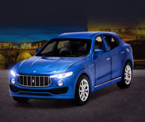 Automachete - Automacheta Maserati Levante, din Metal, 15 cm – Cu Funcție Pull-Back, Sunete, Lumini și Elemente Mobile