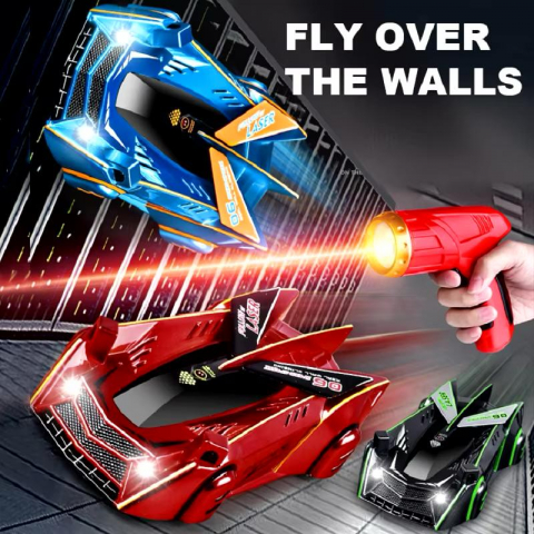 Masina Antigravitationala, R/C cu Control prin Pistol cu Laser, Functie de Urcare pe Perete sau Tavan, Incarcare USB - Rosu [2]