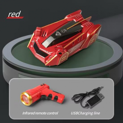Masina Antigravitationala, R/C cu Control prin Pistol cu Laser, Functie de Urcare pe Perete sau Tavan, Incarcare USB - Rosu [5]