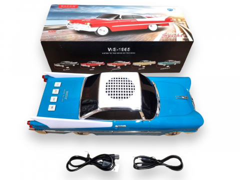 Masina-Boxa Dodge 59, cu Bluetooth, MP3, USB, Card TF, U Disk, Radio FM, HIFI Stereo, 28cm, din Plastic - Emerald [8]