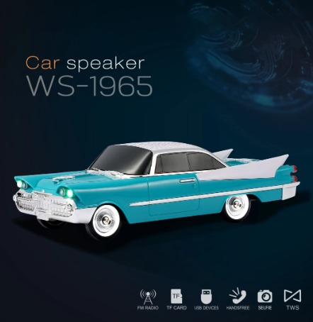 Masina-Boxa Dodge 59, cu Bluetooth, MP3, USB, Card TF, U Disk, Radio FM, HIFI Stereo, 28cm, din Plastic - Emerald [9]