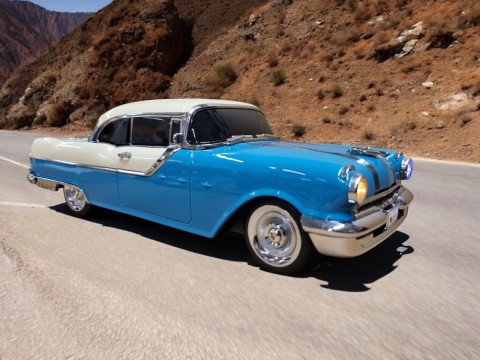 Masina-Boxa Pontiac 1955, cu Bluetooth, MP3, USB, Card TF, U Disk, Radio FM, HIFI Stereo, din Plastic, 28cm - Emerald [8]