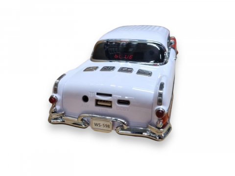 Masina-Boxa Pontiac 1955, cu Bluetooth, MP3, USB, Card TF, U Disk, Radio FM, HIFI Stereo, din Plastic, 28cm - Portocaliu [3]