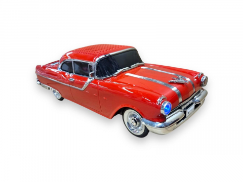Masina-Boxa Pontiac 1955, cu Bluetooth, MP3, USB, Card TF, U Disk, Radio FM, HIFI Stereo, din Plastic, 28cm - Rosu [3]