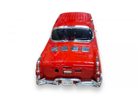 Masina-Boxa Pontiac 1955, cu Bluetooth, MP3, USB, Card TF, U Disk, Radio FM, HIFI Stereo, din Plastic, 28cm - Rosu [5]