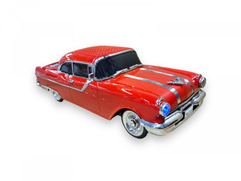 Masina-Boxa Pontiac 1955, cu Bluetooth, MP3, USB, Card TF, U Disk, Radio FM, HIFI Stereo, din Plastic, 28cm - Rosu [6]