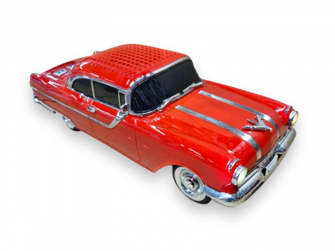 Masina-Boxa Pontiac 1955, cu Bluetooth, MP3, USB, Card TF, U Disk, Radio FM, HIFI Stereo, din Plastic, 28cm - Rosu [2]
