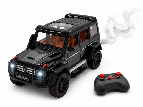Jucării & Articole pentru Copii - Mașină cu Telecomandă Mercedes G-Class din Metal, 23 cm, Fum, Uși Deschizătoare, Faruri, Acumulator, Control Complet 360°