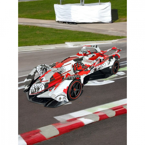 Masina cu Telecomanda Speed Racer, Fum pe Baza de Apa, Lumini, Miscari Multi-directionale- 30 cm [4]